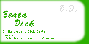 beata dick business card